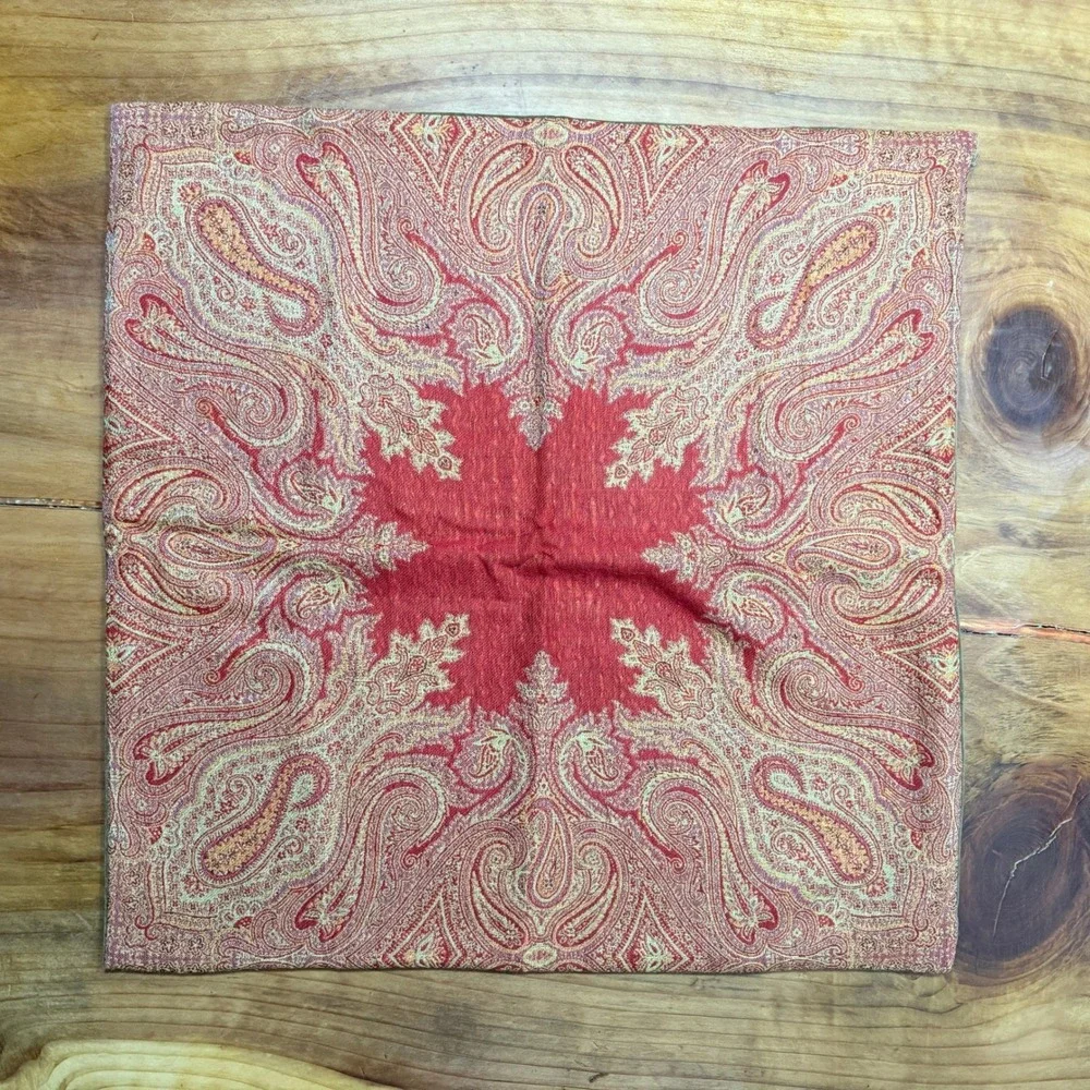 Pottery Wool Velvet Pillow Cover LOT OF 3 Square Paisley Floral K12